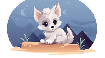 un linda pequeño lobo en vector estilo. generativo ai foto