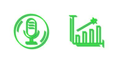 Microphone and Line Bars Icon vector