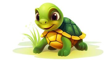 un linda pequeño Tortuga en vector estilo. generativo ai foto