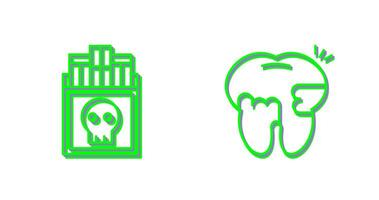 Smoking Kills and Toothache And Plaque Icon vector