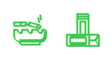 Broken Cigarette and Chewing Gum Icon vector