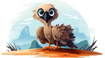 a cute little Vulture in vector style. Generative AI photo