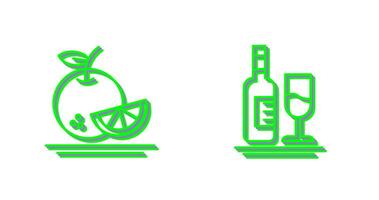 Orange and White Wine Icon vector