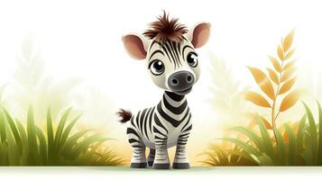 a cute little Zebra in vector style. Generative AI photo