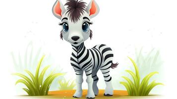 a cute little Zebra in vector style. Generative AI photo