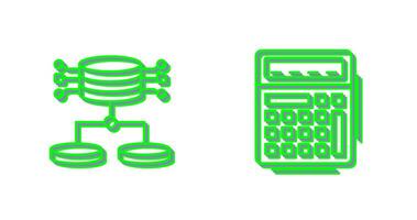 Structured Data and Calculator Icon vector