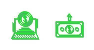 Pie Chart and Money Up Icon vector
