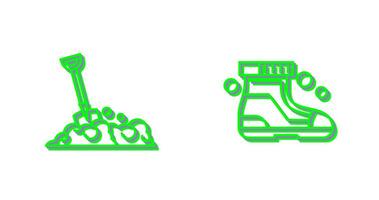 Shovel and Ski Boots Icon vector