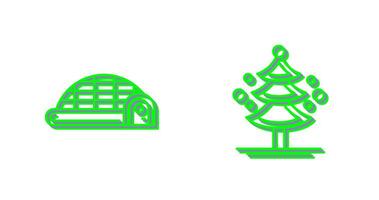 Igloo and Pine Tree Icon vector