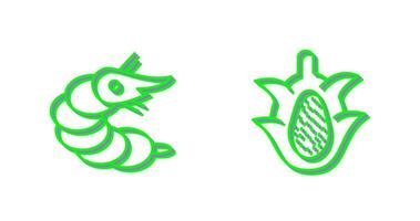 Shrimp and Dragon Fruit Icon vector