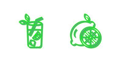 Mojito and Lemon Icon vector