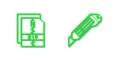 Cutter and Zip File Icon vector