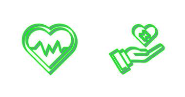 Heart Beat and Healthcare Icon vector