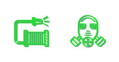 Water Hose and Gas Mask Icon vector