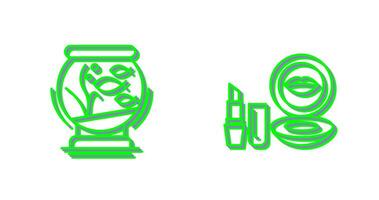 Fishbowl and Makeup Icon vector