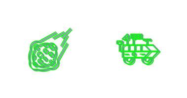 meteroite and moon rover Icon vector