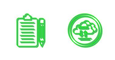 clipboard and cloud data  Icon vector