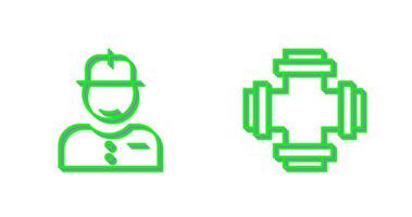 Worker and Plumbing Icon vector