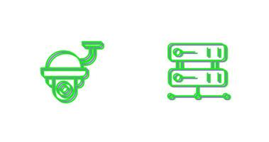 Security Camera and Server Icon vector