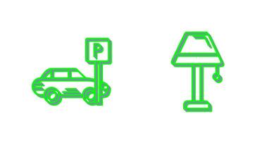 Parking and Lamp Icon vector