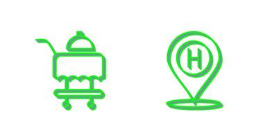 Room Service and Hotel Location Icon vector