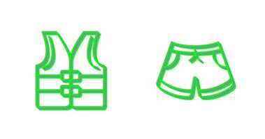 Life jacket and Swim Suit Icon vector