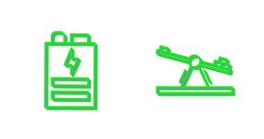 Battery and Seesaw Icon vector