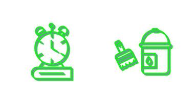 Paint Brush and Alarm Clock Icon vector