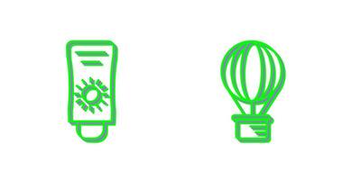 Sun Cream and Hot Air Balloon Icon vector