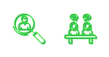 Magnifier and Meeting  Icon vector