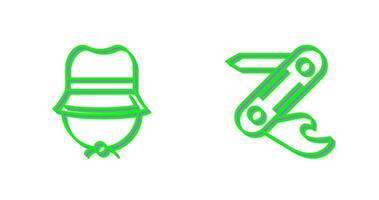 Camping Gas and Swiss Army Knife Icon vector