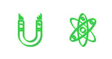 Atom and Magnet,attraction Icon vector