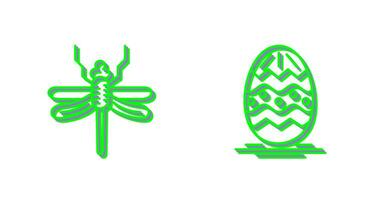 Dragonfly and Easter  Icon vector