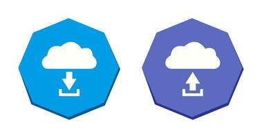 download from cloud upload to cloud  Icon vector