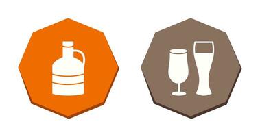 moon shine and beer glasses Icon vector