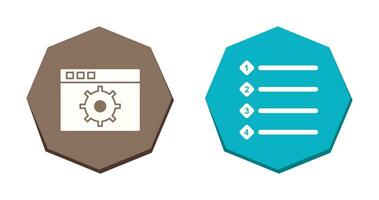 settings and numbered lists Icon vector