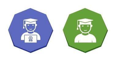 Student Holding Degree and Male Graduate Icon vector