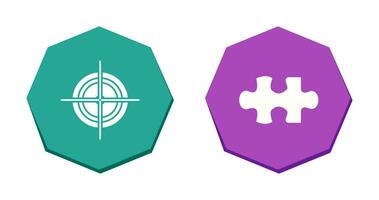 Target and Puzzle Piece Icon vector