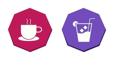 hot coffee and whiskey sour Icon vector