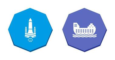 Space Shuttle and Cargo Icon vector