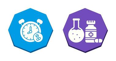 Clock and test tube Icon vector