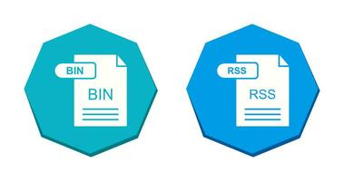BIN and RSS Icon vector
