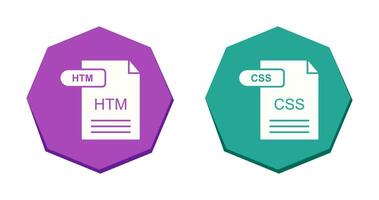 HTM and CSS Icon vector