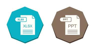 XLSX and PPT Icon vector
