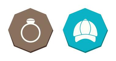 Ring and P Cap Icon vector