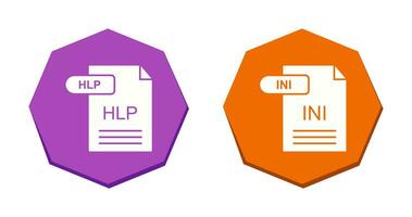 HLP and INI Icon vector