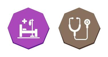 Stethoscope and Hospital Icon vector