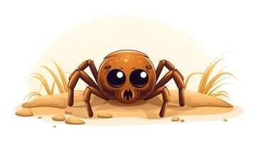 a cute little Tarantula in vector style. Generative AI photo