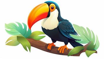 a cute little Toucan in vector style. Generative AI photo