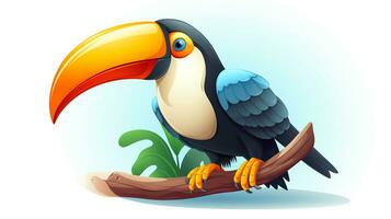 a cute little Toucan in vector style. Generative AI photo